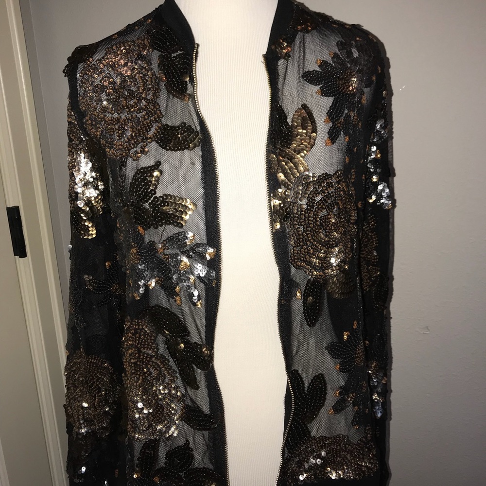Sequin bomber jacket
